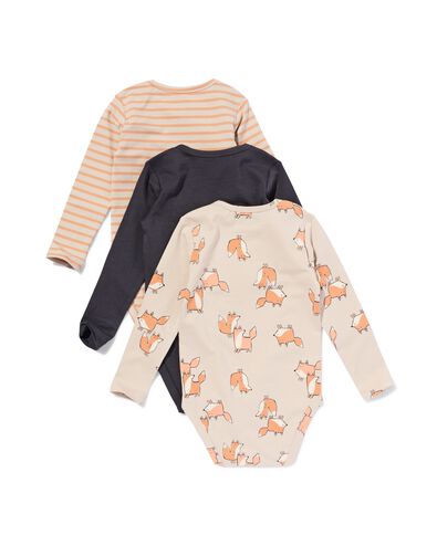 Strampler aus Bio-Baumwolle mit Stretch, Fuchs &ndash; 3 St&uuml;ck - 33312431 - HEMA