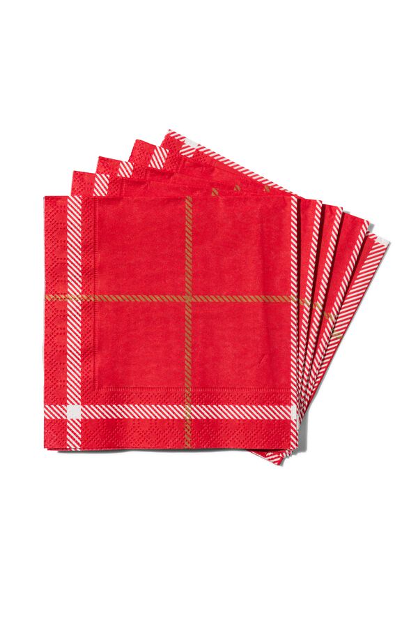 20 serviettes en papier 24x24 carreaux - 25670072 - HEMA