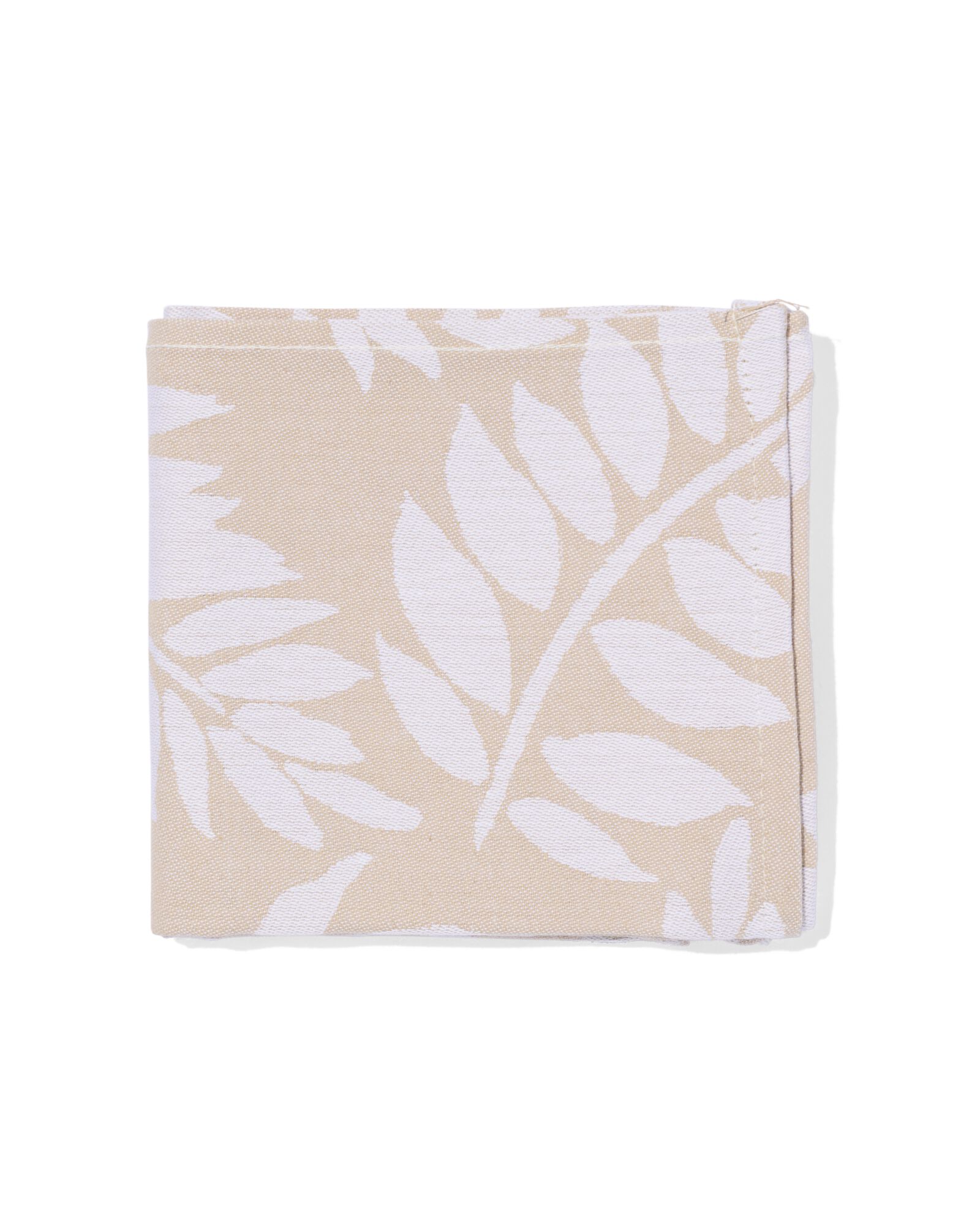 torchon 65x65 coton feuilles beige - 5420083 - HEMA