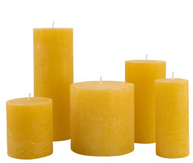 bougies rustiques jaune clair jaune clair - 1000028016 - HEMA