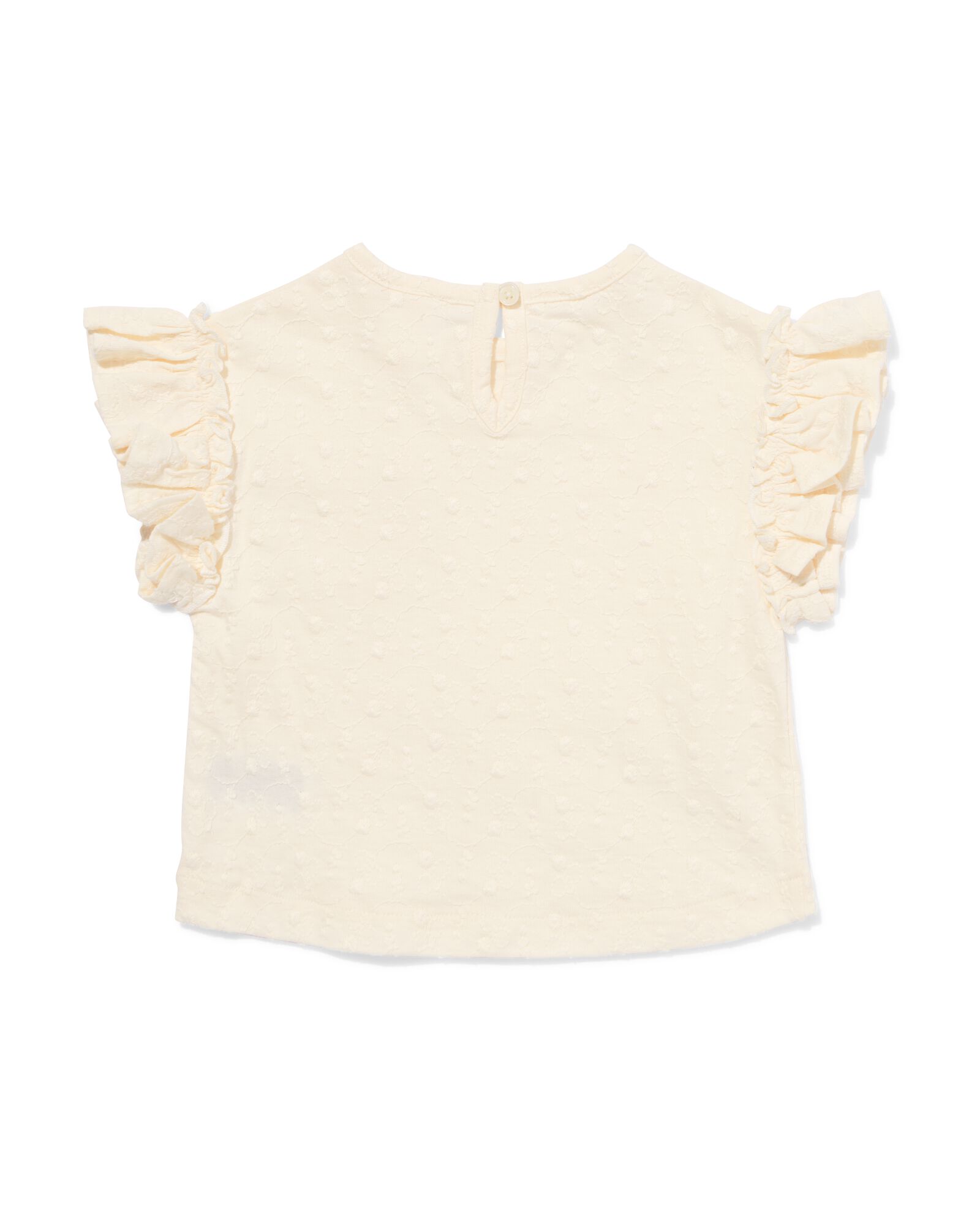 baby T-shirt jersey broderie gebroken wit gebroken wit - 33004380OFFWHITE - HEMA