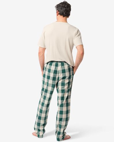 heren pyjamabroek met ruiten poplin katoen groen L - 23650773 - HEMA