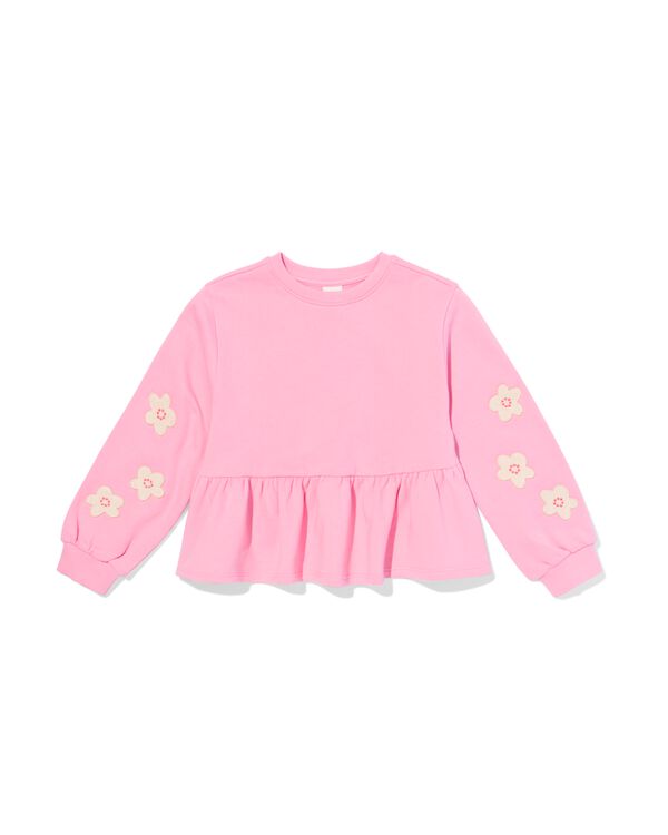 kindertrui sweatstof bloemen roze roze - 30842918PINK - HEMA