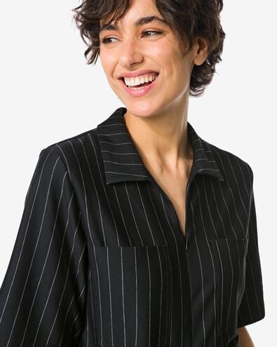 damesjumpsuit Eva jersey strepen zwart/wit zwart/wit - 36206550BLACKWHITE - HEMA