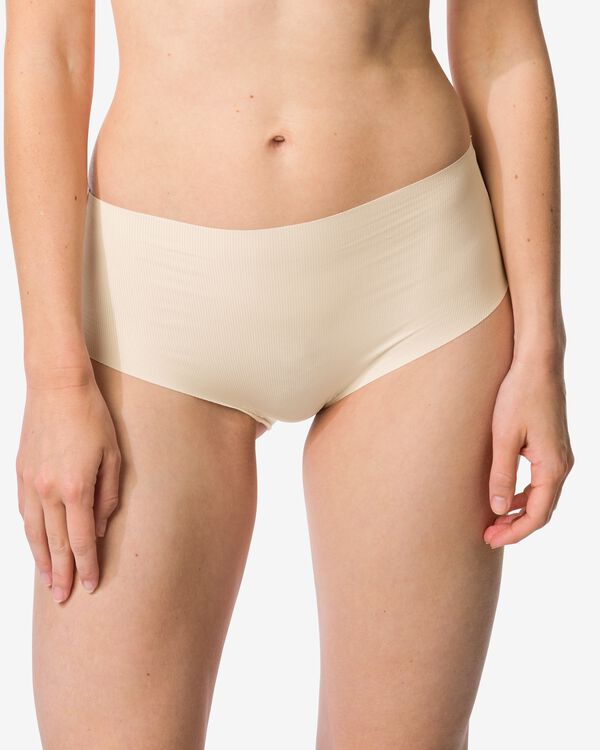 slip femme taille haute microfibre c&ocirc;tel&eacute; confort ultime naturel - 19602635NATURAL - HEMA