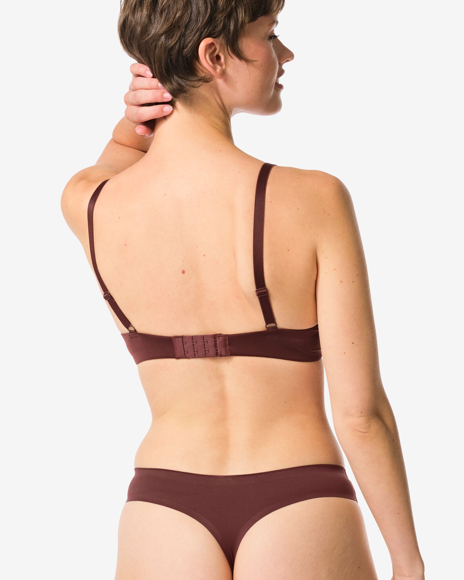 damesstring second skin micro donkerbruin - 19601334DARKBROWN - HEMA