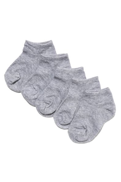 5 paires de socquettes enfant gris chiné 35/38 - 4379719 - HEMA