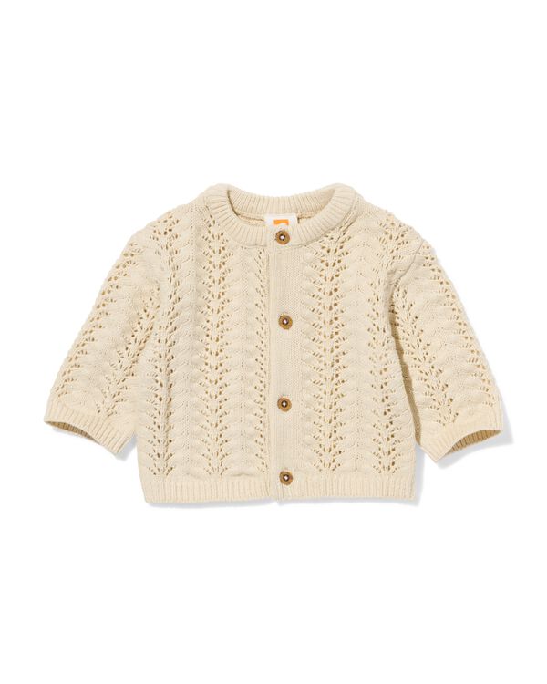 newborn vest ajour ecru ecru - 33436220ECRU - HEMA