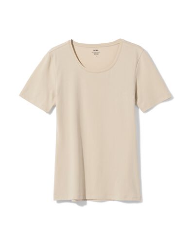 Damen-T-Shirt, enge Passform, Rundhals sandfarben sandfarben - 36310160SAND - HEMA