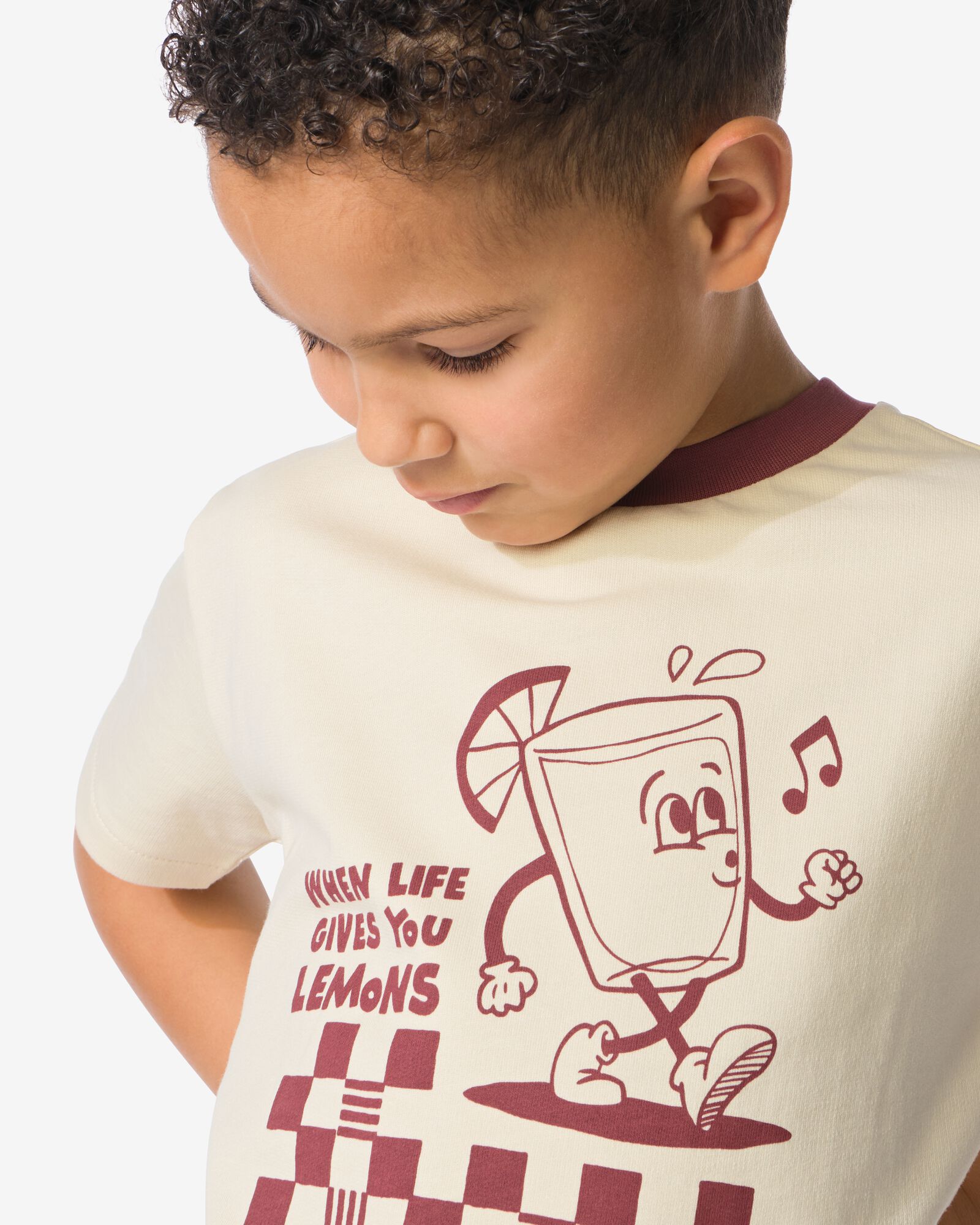 t-shirt enfant r&eacute;tro &eacute;cru &eacute;cru - 30713001ECRU - HEMA