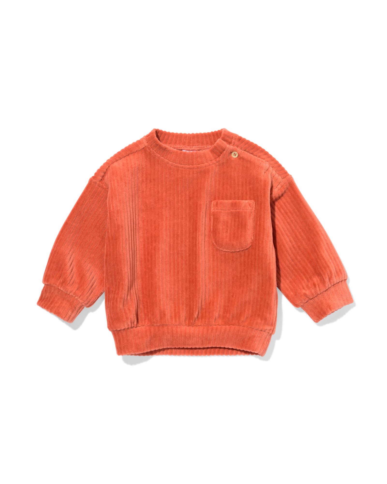 Baby-Sweater aus Velours, gerippt rosa - 33049770PINK - HEMA