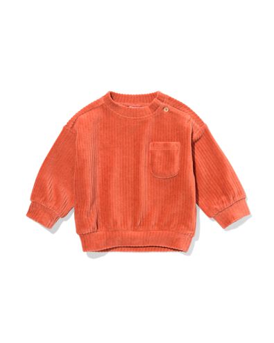 Baby-Sweater aus Velours, gerippt rosa - 33049770PINK - HEMA