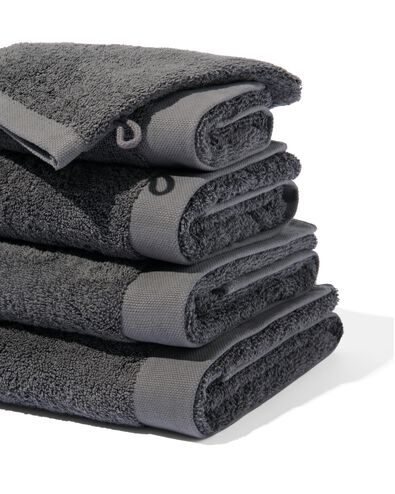 handdoek - 50 x 100 cm - hotel extra zacht - donkergrijs uni donkergrijs handdoek 50 x 100 - 5220031 - HEMA
