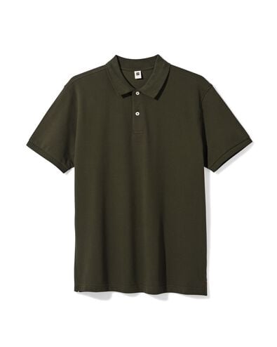 herenpolo Denton regular fit piqu&eacute; donkergroen donkergroen - 2140860DARKGREEN - HEMA