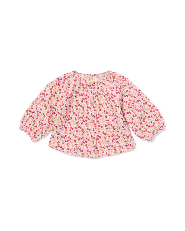 newborn blouse mousseline bloemen ecru ecru - 33446720ECRU - HEMA