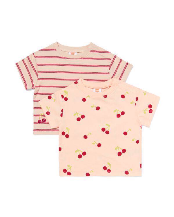 Baby-T-Shirt aus Jersey, gestreift &ndash; 2 St&uuml;ck ecru ecru - 33076870ECRU - HEMA