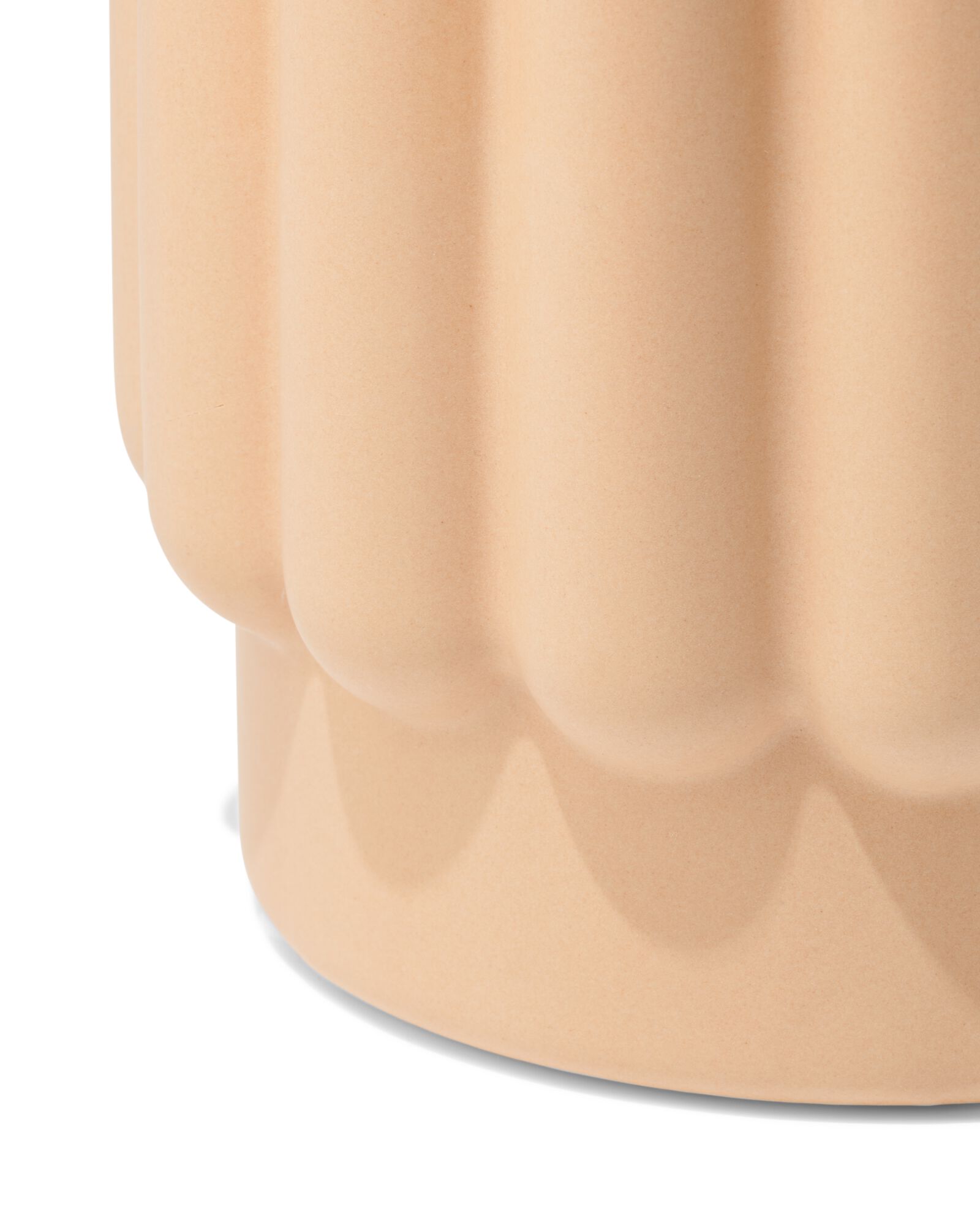 Blumentopf ⌀ 13 x 12,5 cm, Keramik, gerippt, Braun - 13325016 - HEMA