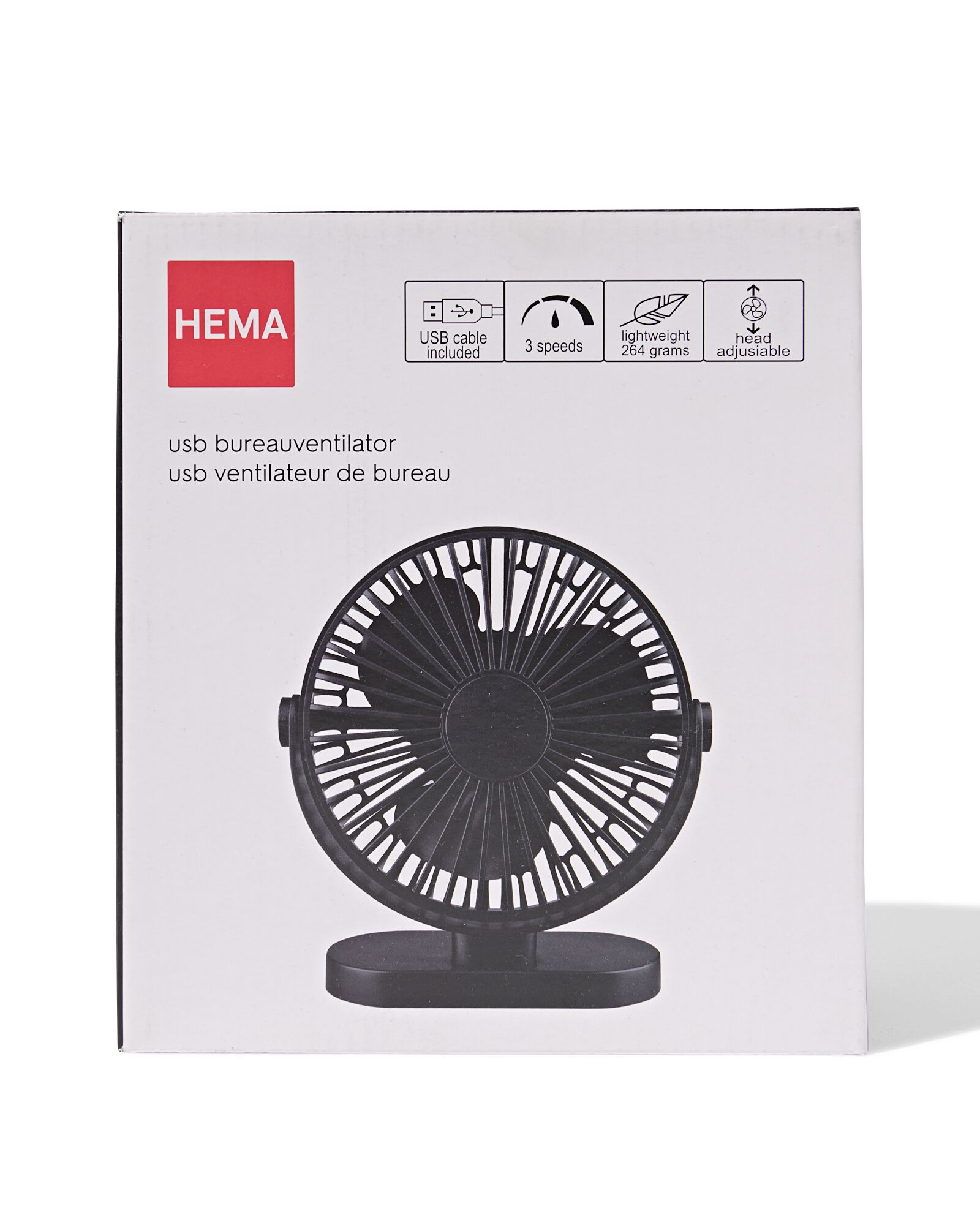 Schreibtischventilator, ⌀ 17,5 cm, schwarz - 80200042 - HEMA