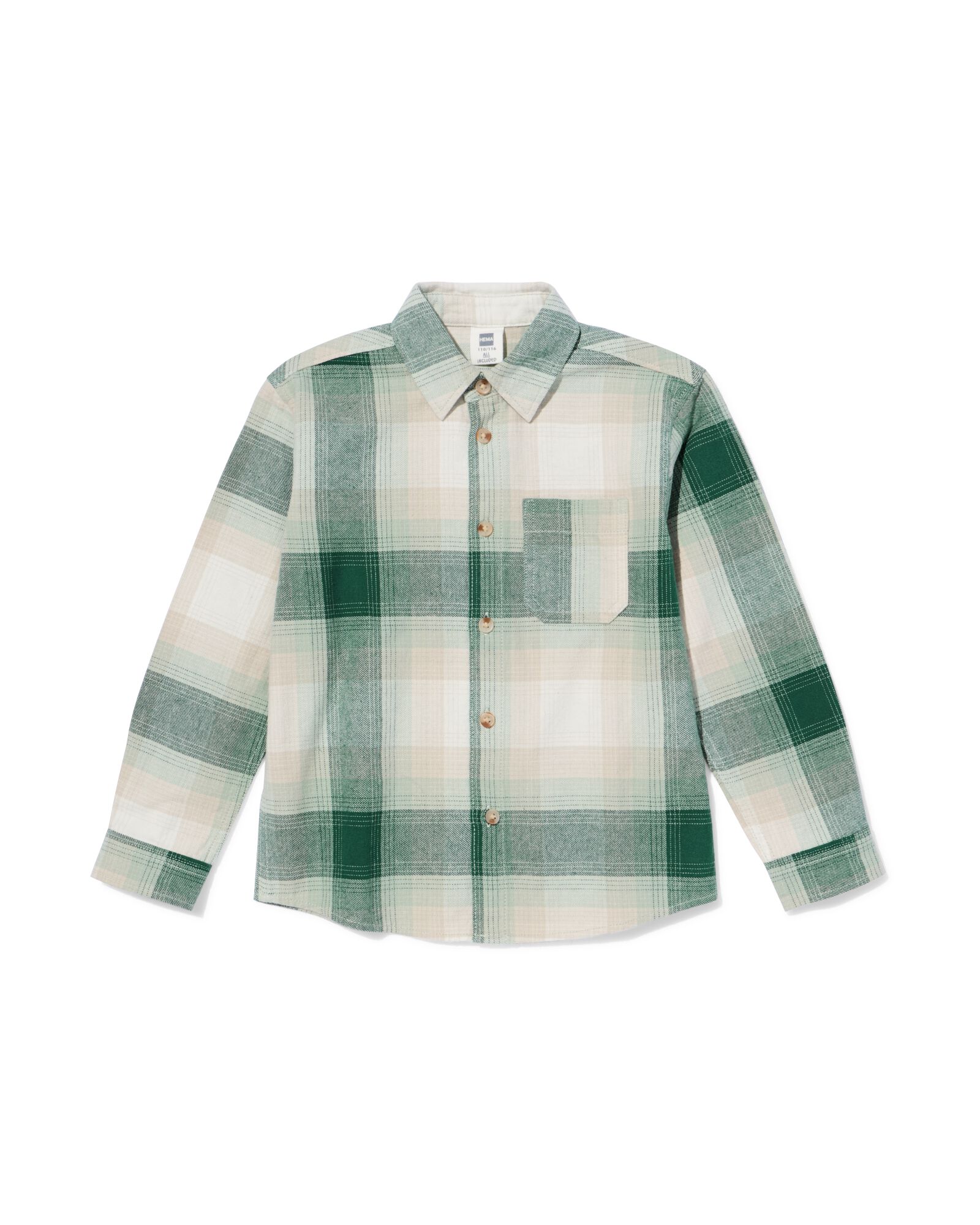 chemise enfant carreaux vert vert - 30700403GREEN - HEMA