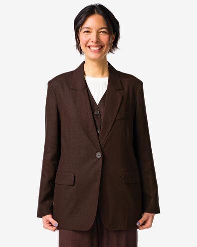 blazer femme Isla marron fonc&eacute; marron fonc&eacute; - 36208610DARKBROWN - HEMA