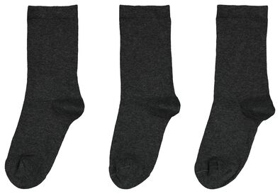 3er-Pack Damen-Socken, Biobaumwolle graumeliert - 1000025216 - HEMA