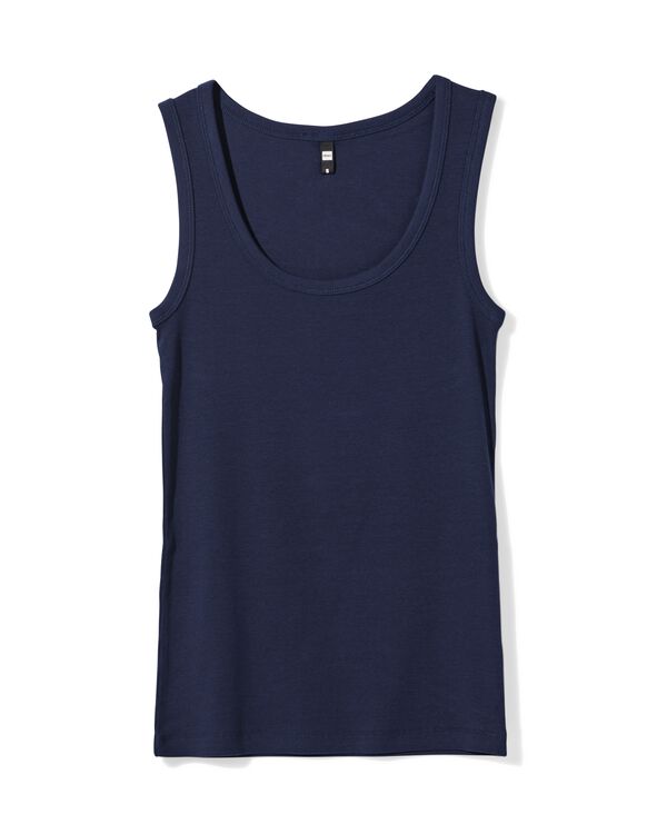 damessinglet Anouk rib donkerblauw donkerblauw - 36310570DARKBLUE - HEMA