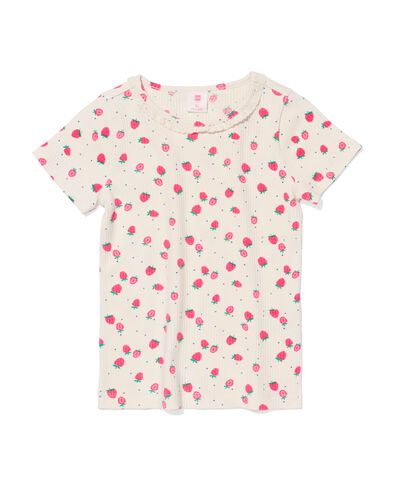 Kinder-T-Shirt, gerippt eierschalenfarben eierschalenfarben - 30824504OFFWHITE - HEMA