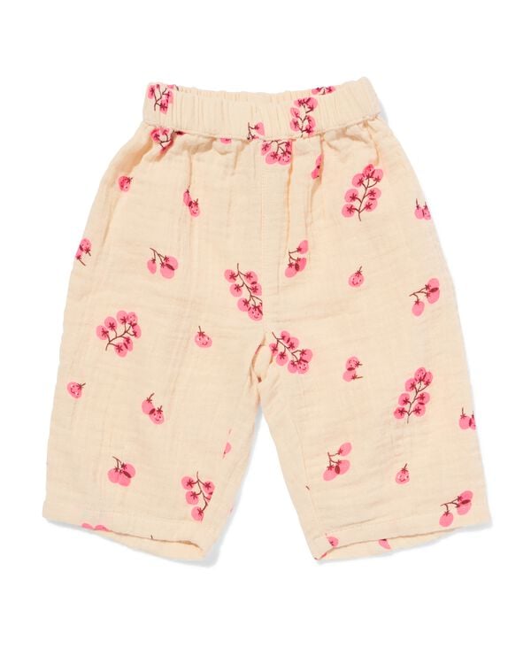 newborn broek comfy fit mousseline ecru ecru - 33453620ECRU - HEMA