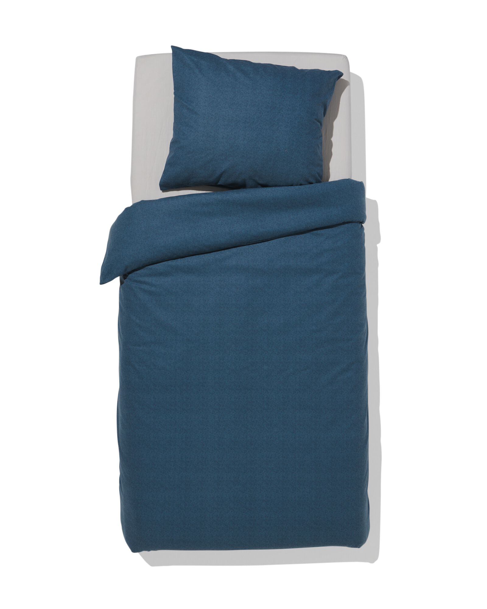 Bettwäsche, Flanell, 140 x 200/220 cm, blaumeliert - 5790314 - HEMA