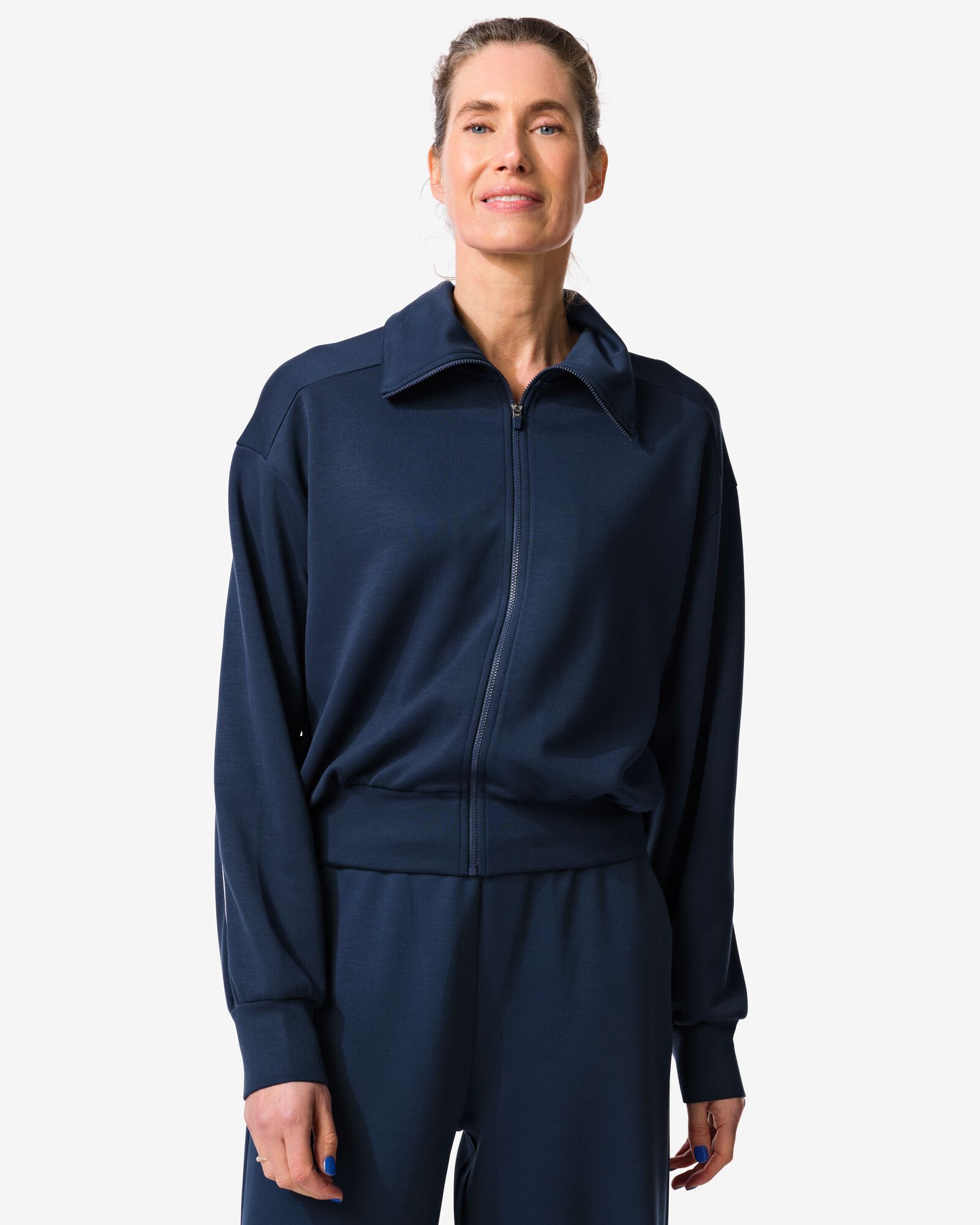 Damen-Loungejacke dunkelblau S - 36000566 - HEMA