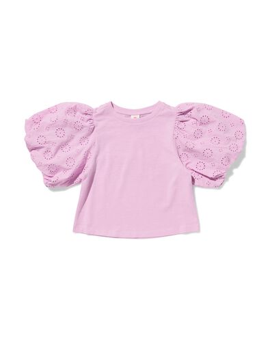 kinder T-shirt jersey geborduurd paars paars - 30826102PURPLE - HEMA