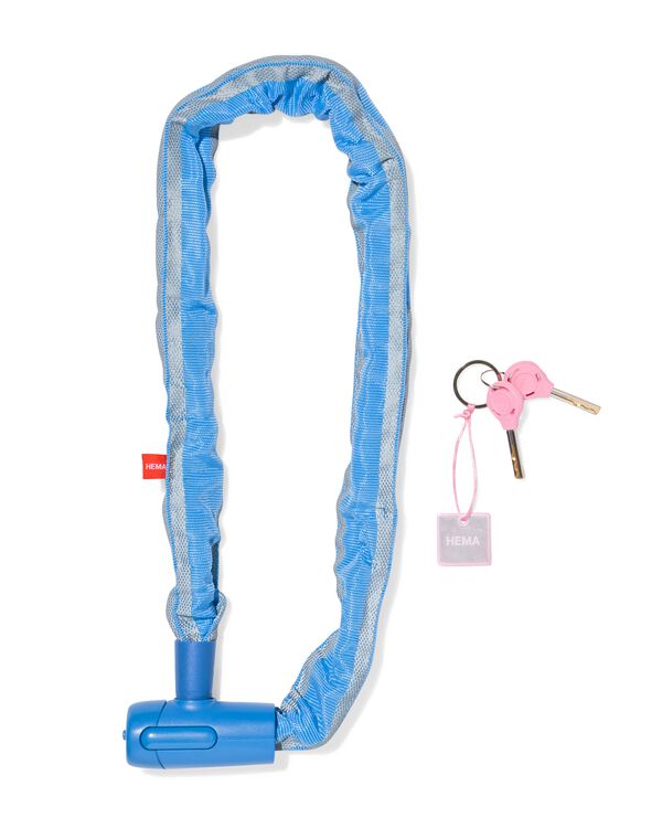 kettingslot 90x8cm met sleutel blauw - 41150086 - HEMA