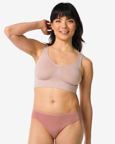Damenslips aus Baumwolle mit Stretch &ndash; 2 St&uuml;ck hellbraun hellbraun - 19620684LIGHTBROWN - HEMA