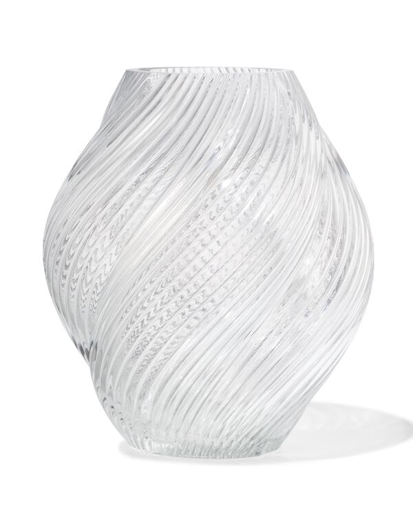 vaas ⌀8x21cm twist retro transparant - 13325044 - HEMA