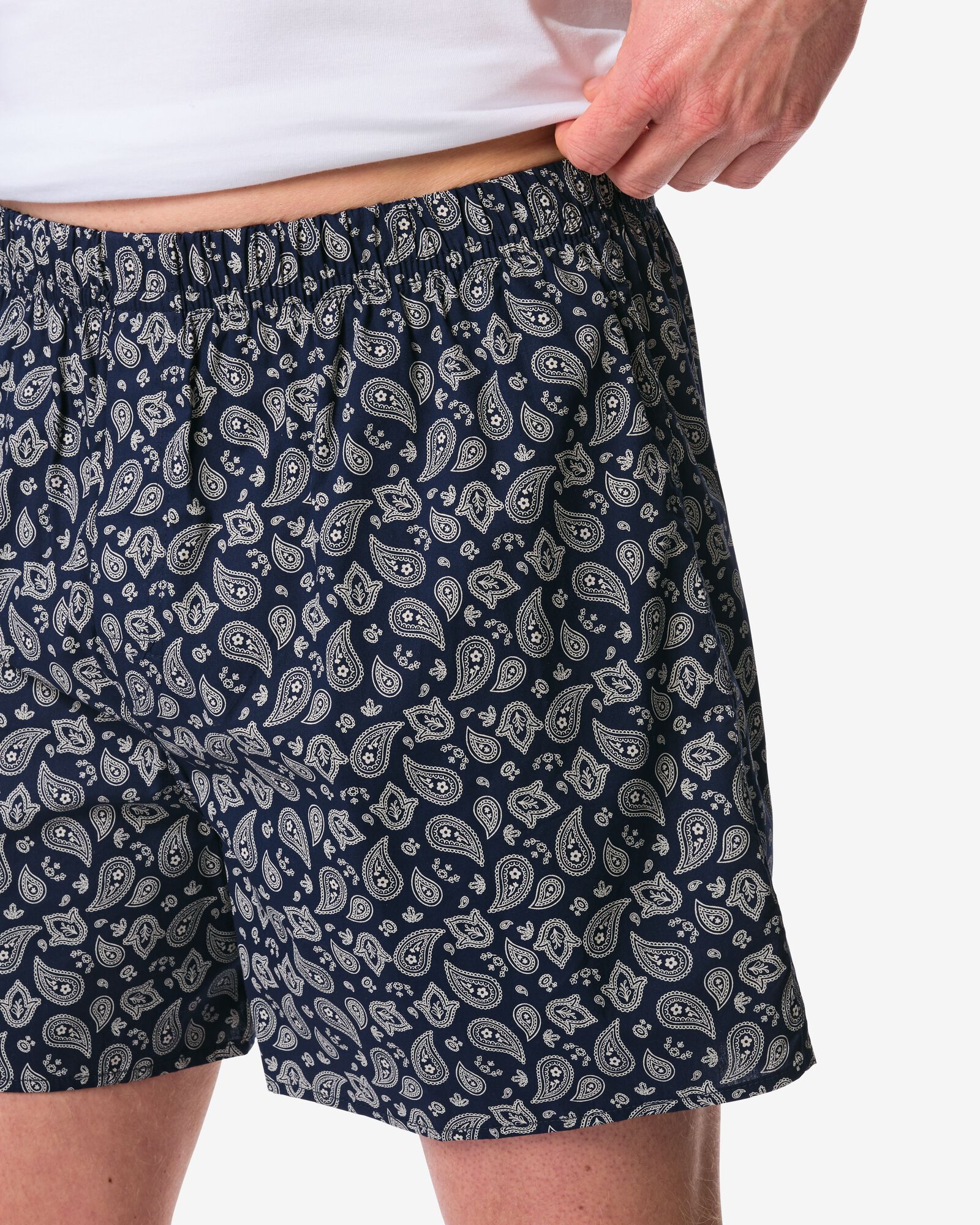 losse herenboxer paisley middenblauw middenblauw - 19190140MIDBLUE - HEMA