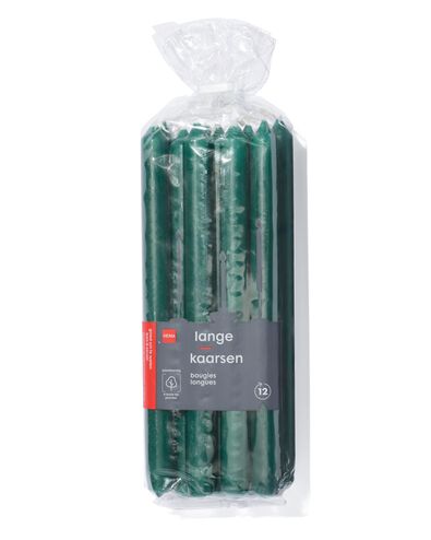 12 bougies longues &Oslash;2.2x29 vert fonc&eacute;&nbsp; vert fonc&eacute; 2,2 x 29 - 13501852 - HEMA