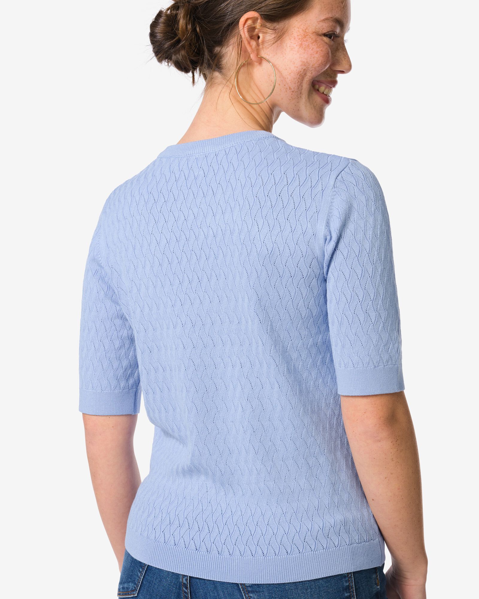 pull femme Fally maille fine bleu clair - 36207870LIGHTBLUE - HEMA