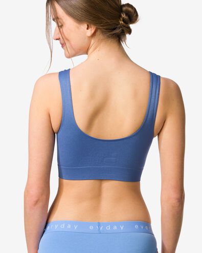 haut non pr&eacute;form&eacute; sans armature ni couture bleu moyen - 21811860MIDBLUE - HEMA