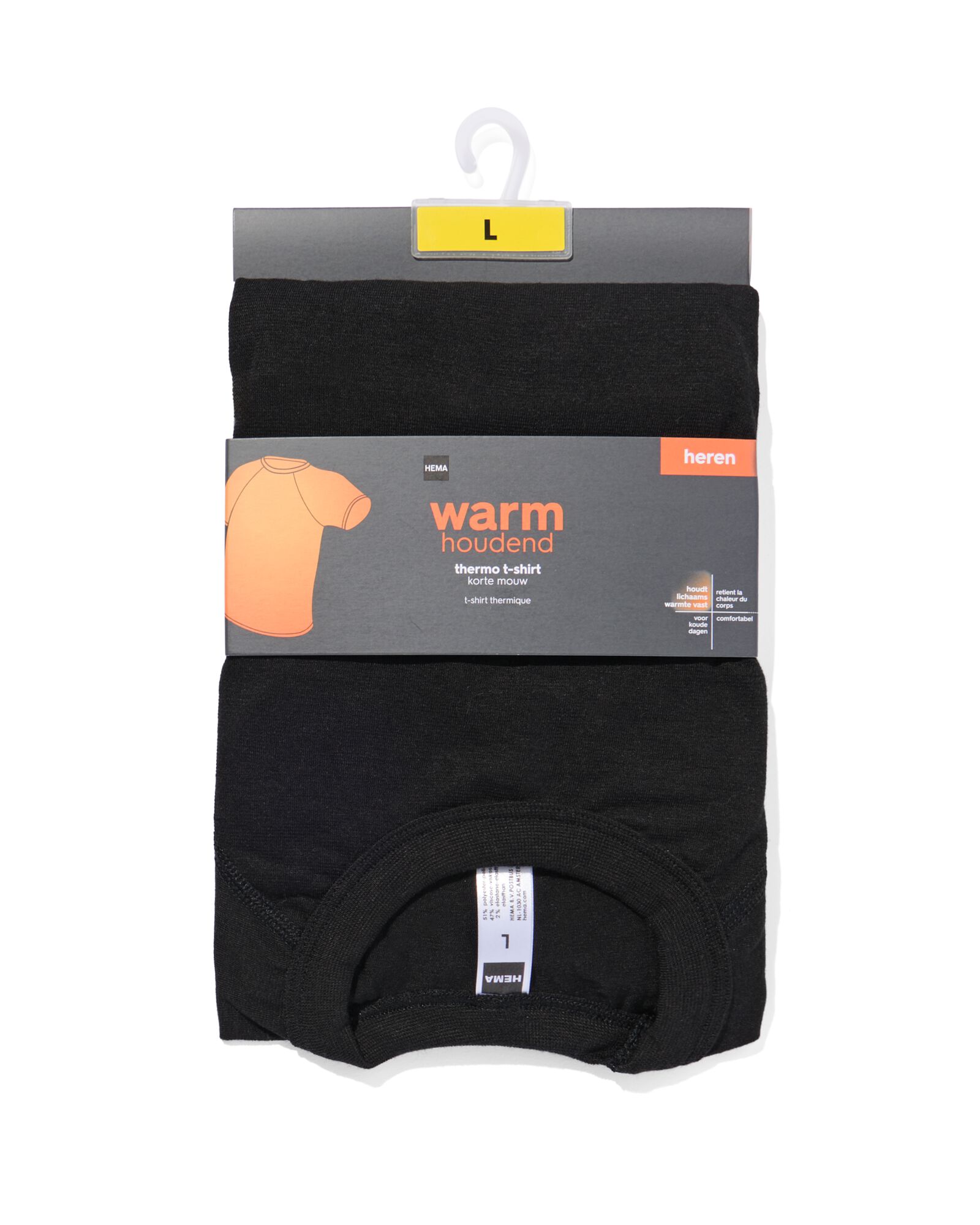 heren thermo t-shirt schwarz schwarz - 1000018852 - HEMA