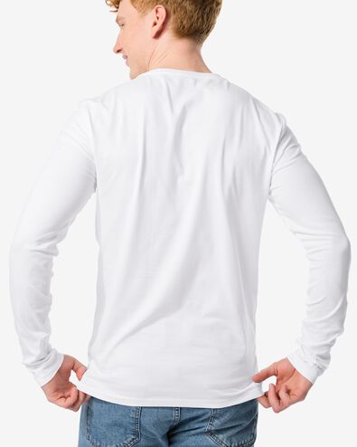 Herren-T-Shirt, Slim Fit weiß L - 34276885 - HEMA