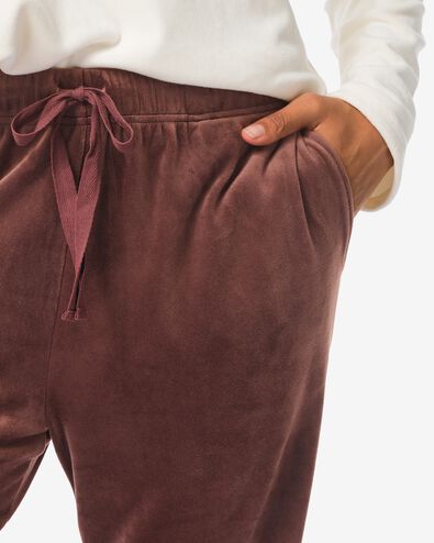 damesbroek velours donkerbruin - 23401215DARKBROWN - HEMA