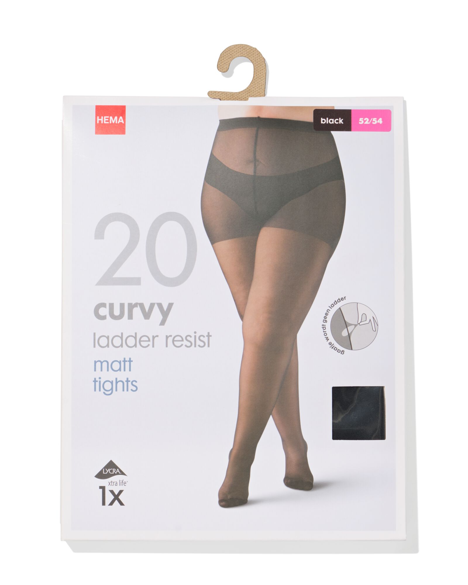 collants curvy anti-filage 20 deniers noir noir - 4060205BLACK - HEMA