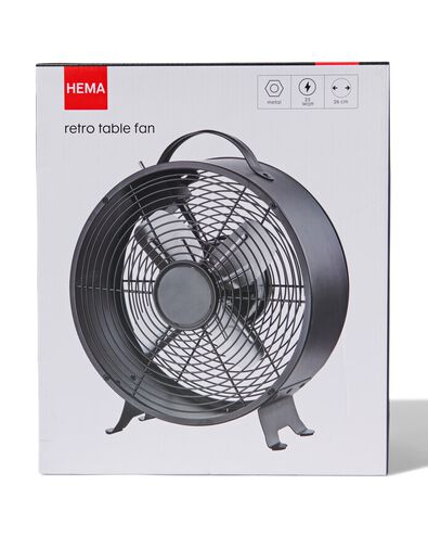 ventilateur de table rétro Ø25.8cm mat noir - 80060023 - HEMA