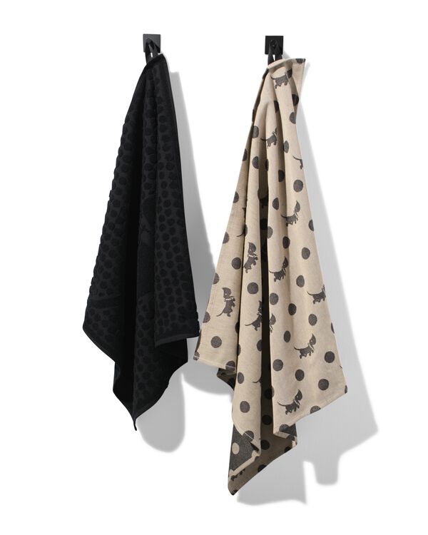 Takkie und Siepie Geschirrtuch- und K&uuml;chenhandtuch-Set beige &ndash; 2 St&uuml;ck - 5400177 - HEMA