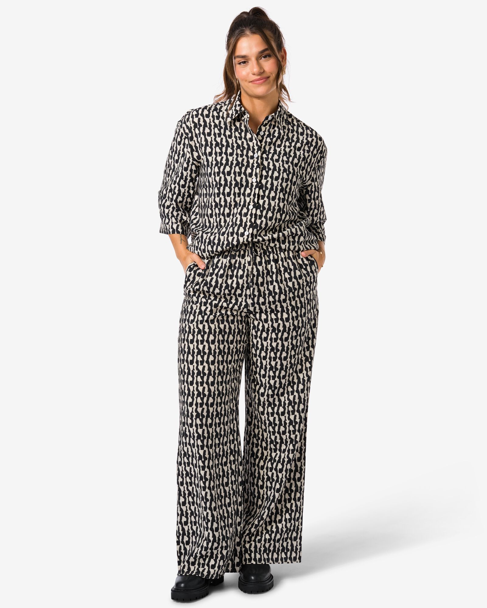 Damenhose Lara, weite Beine bunt - 36281245MULTI - HEMA