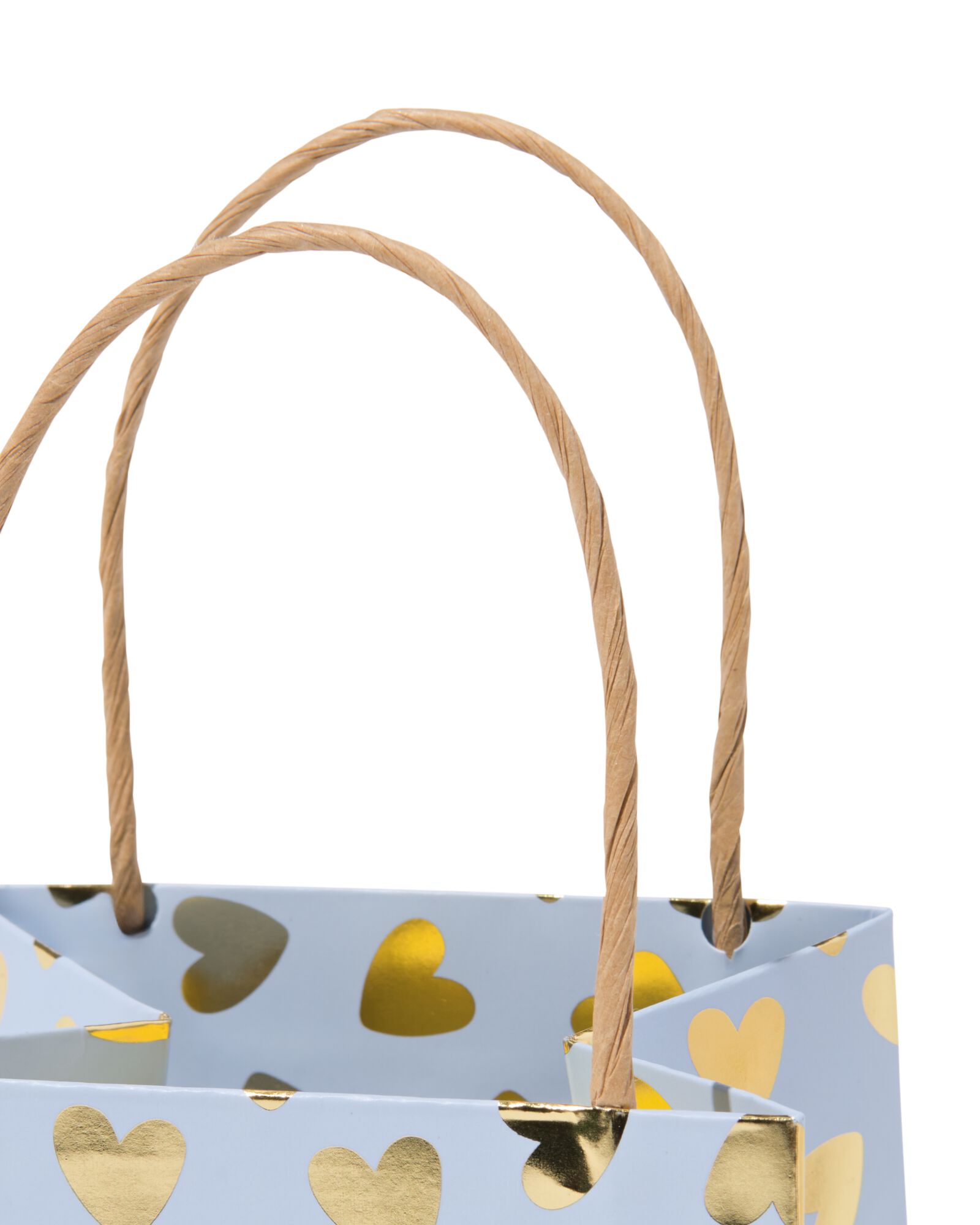 sac cadeau avec fen&ecirc;tre 10x11x11cm bleu c&oelig;urs dor&eacute; - 61100430 - HEMA