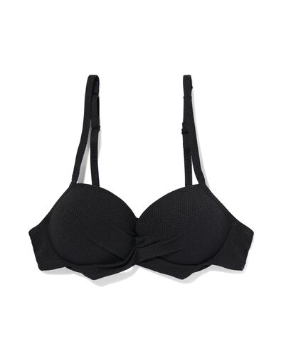 dames push-up bikinitop cup A-E zwart 85D - 22351429 - HEMA