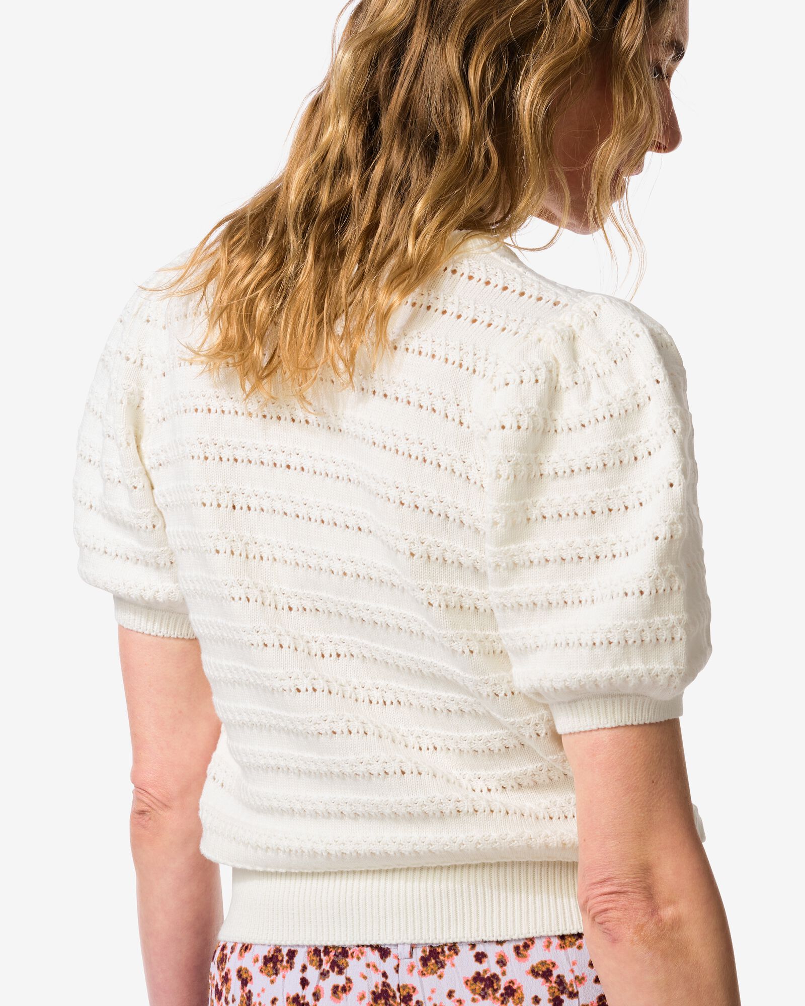 damesvest Fina fijngebreid wit wit - 36207740WHITE - HEMA