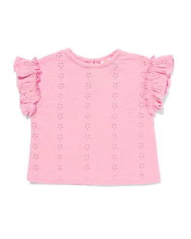 babytop broderie roze roze - 33079170PINK - HEMA