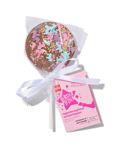 d&eacute;coration pour g&acirc;teau &Oslash;6cm - f&ecirc;te arc-en-ciel - 10280013 - HEMA